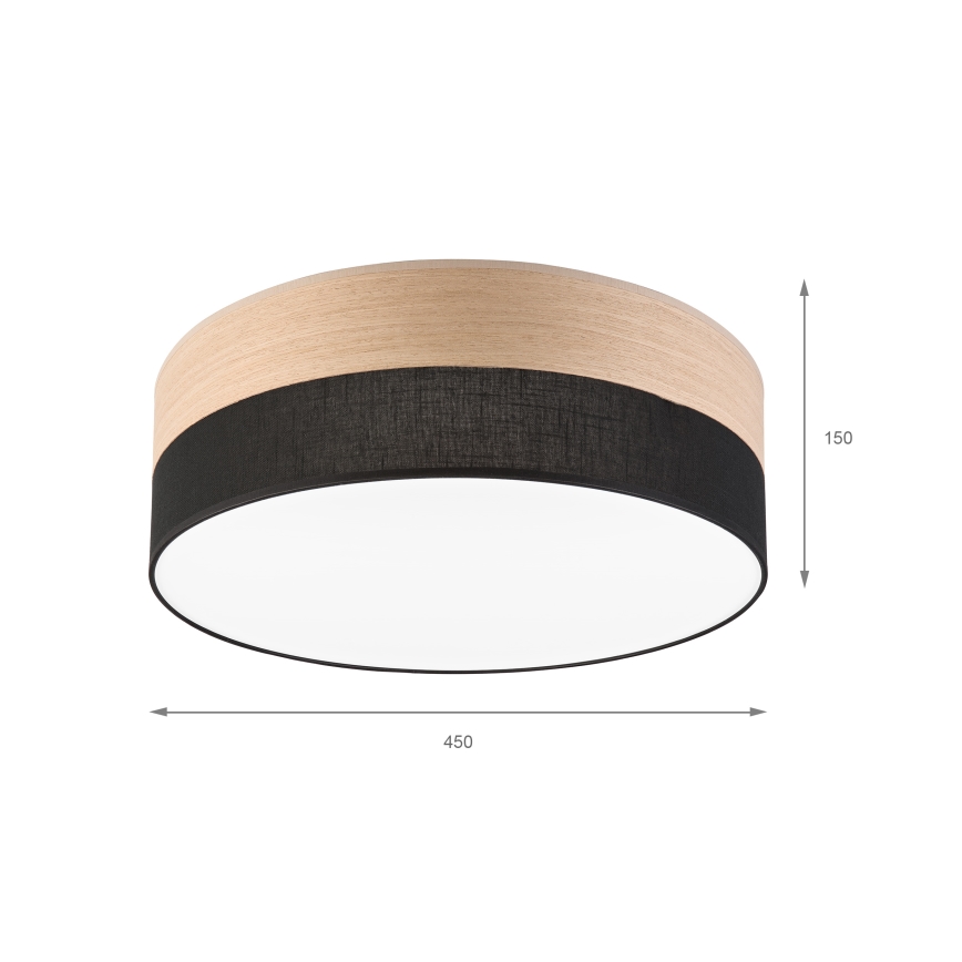 Φωτιστικό οροφής LED SIRJA WOOD LED/36W/230V διάμετρος 45 cm μαύρο/δρυς