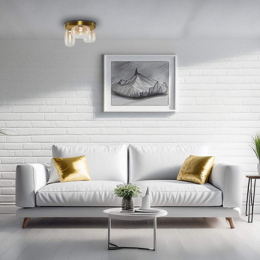 Φωτιστικό οροφής LED VASO LED/12W/230V διάμετρος 42 cm χρυσό/φιμέ