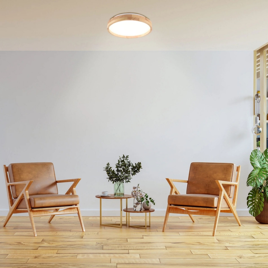 LED ξύλινο φωτιστικό οροφής για μπάνιο LED/12W/230V διάμ. 27 εκ. IP44 δρυς