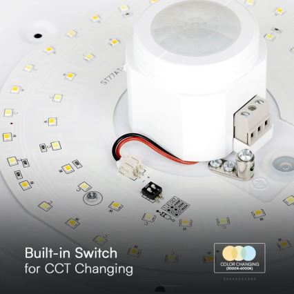 Φωτιστικό οροφής LED με αισθητήρα SAMSUNG CHIP LED/12W/230V 3000/4000/6000K διάμετρος 29 cm λευκό