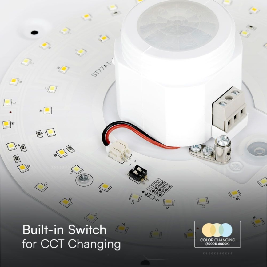 Φωτιστικό οροφής LED με αισθητήρα SAMSUNG CHIP LED/12W/230V 3000/4000/6000K διάμετρος 29 cm λευκό