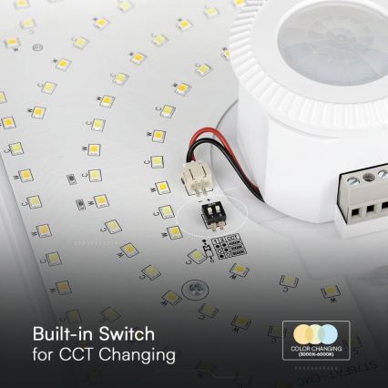 Φωτιστικό οροφής LED με αισθητήρα SAMSUNG CHIP LED/12W/230V 3000/4000/6000K λευκό