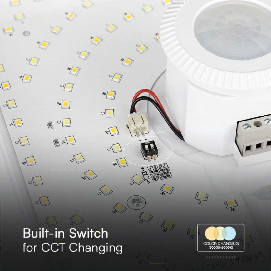 Φωτιστικό οροφής LED με αισθητήρα SAMSUNG CHIP LED/12W/230V 3000/4000/6000K λευκό