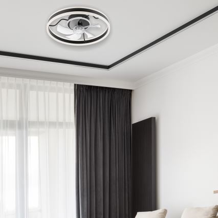 LED Φωτιστικό οροφής dimmable με ανεμιστήρα APOLLO LED/38W/230V μαύρο + τηλεχειριστήριο