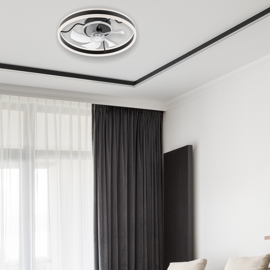 LED Φωτιστικό οροφής dimmable με ανεμιστήρα APOLLO LED/38W/230V μαύρο + τηλεχειριστήριο