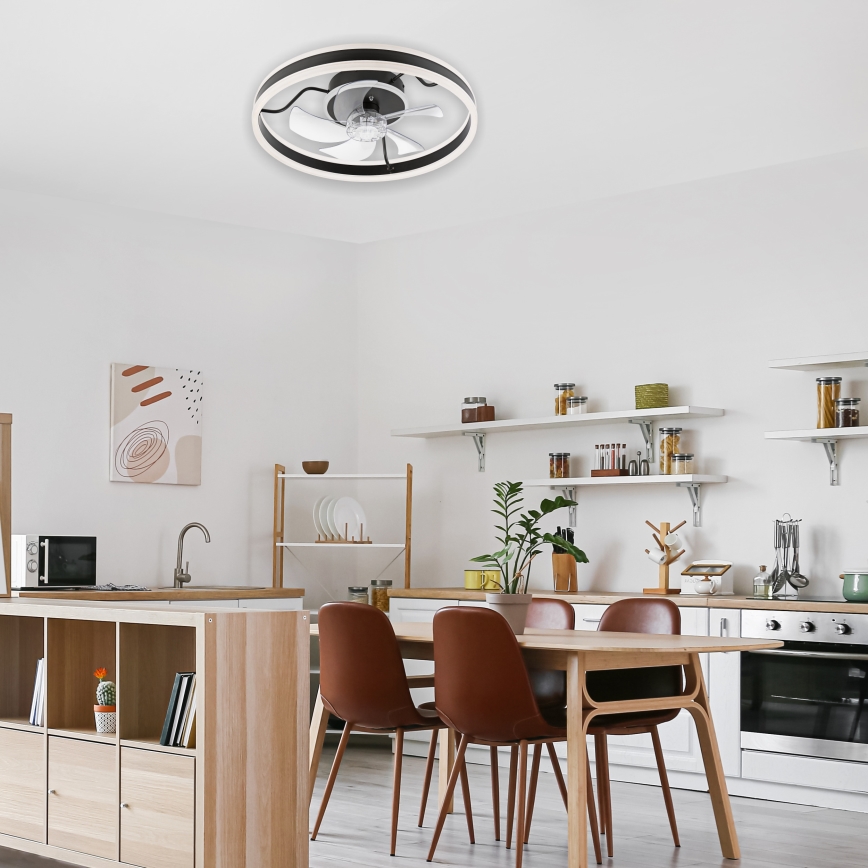 LED Φωτιστικό οροφής dimmable με ανεμιστήρα APOLLO LED/38W/230V μαύρο + τηλεχειριστήριο