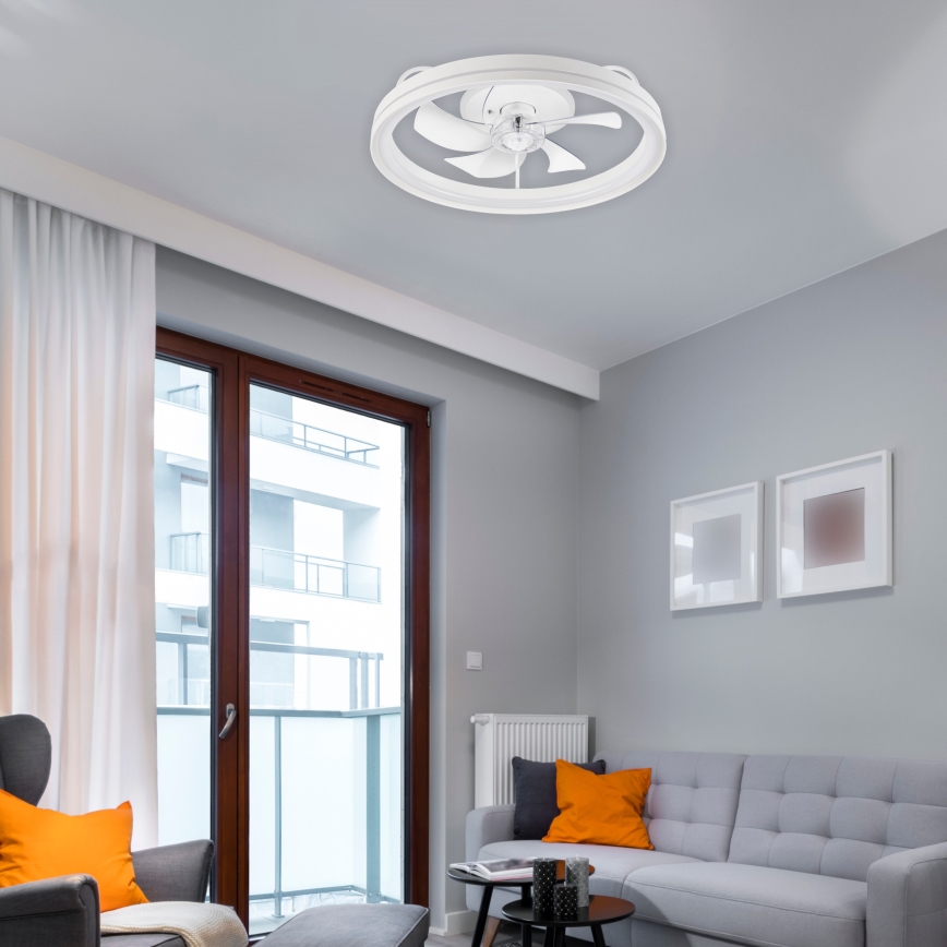 LED Φωτιστικό οροφής dimmable με ανεμιστήρα FARGO LED/37W/230V λευκό + τηλεχειριστήριο