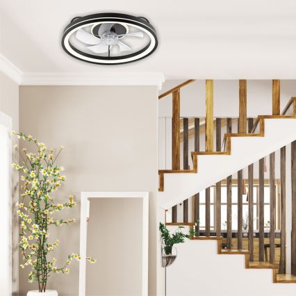 LED Φωτιστικό οροφής dimmable με ανεμιστήρα FARGO LED/37W/230V μαύρο + τηλεχειριστήριο