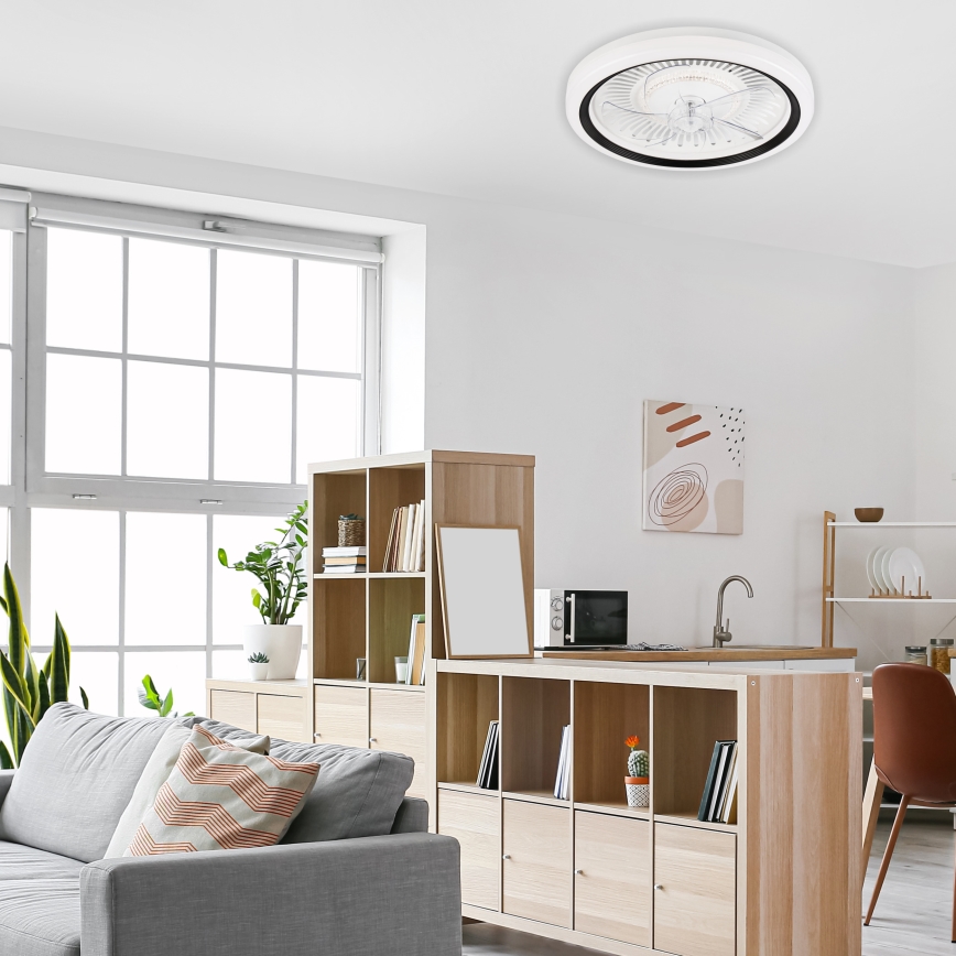 LED Φωτιστικό οροφής dimmable με ανεμιστήρα GEMMA LED/37W/230V λευκό + τηλεχειριστήριο
