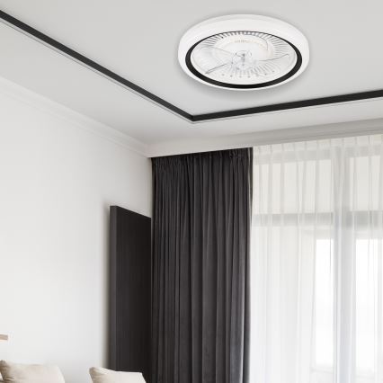 LED Φωτιστικό οροφής dimmable με ανεμιστήρα GEMMA LED/37W/230V λευκό + τηλεχειριστήριο