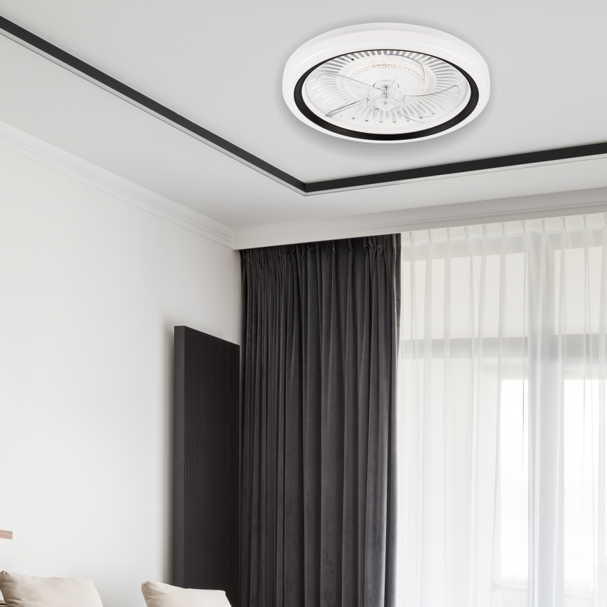 LED Φωτιστικό οροφής dimmable με ανεμιστήρα GEMMA LED/37W/230V λευκό + τηλεχειριστήριο
