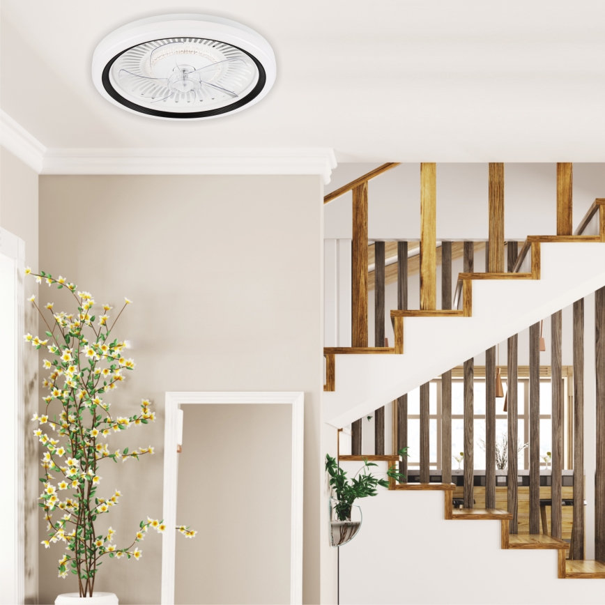 LED Φωτιστικό οροφής dimmable με ανεμιστήρα GEMMA LED/37W/230V λευκό + τηλεχειριστήριο