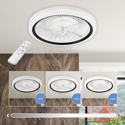 LED Φωτιστικό οροφής dimmable με ανεμιστήρα GEMMA LED/37W/230V λευκό + τηλεχειριστήριο
