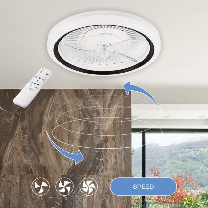 LED Φωτιστικό οροφής dimmable με ανεμιστήρα GEMMA LED/37W/230V λευκό + τηλεχειριστήριο