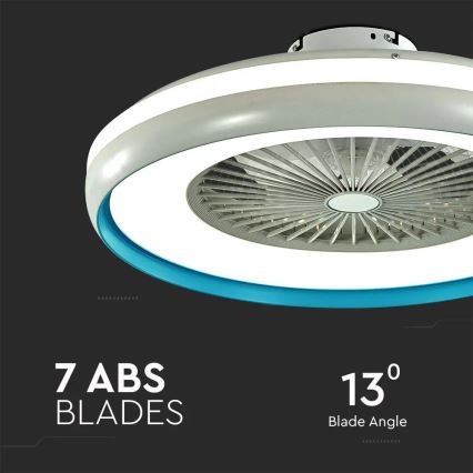 Φωτιστικό οροφής LED με ανεμιστήρα LED/45W/230V 3000/4000/6500K μπλε + τηλεχειριστήριο