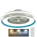 Φωτιστικό οροφής LED με ανεμιστήρα LED/45W/230V 3000/4000/6500K μπλε + τηλεχειριστήριο