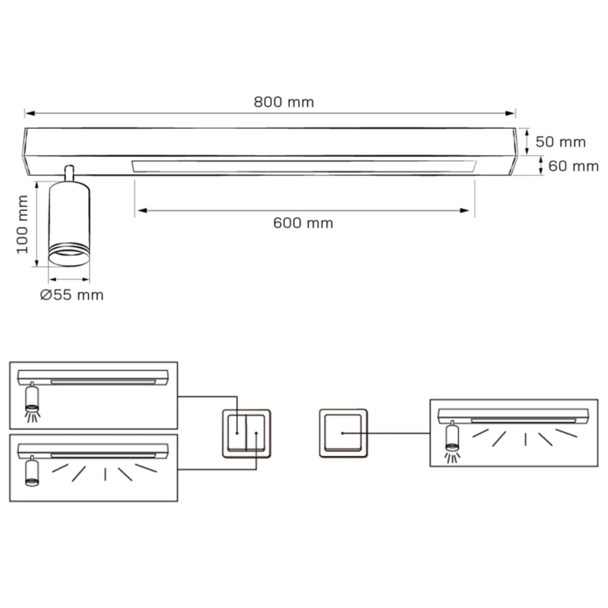 Φωτιστικό οροφής LED ΠΑΡΙΣΙ LED/24W/230V + 1xGU10/10W μαύρο