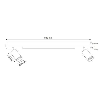 Φωτιστικό οροφής LED ΠΑΡΙΣΙ LED/24W/230V + 2xGU10/10W μαύρο
