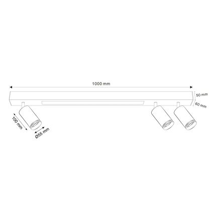 Φωτιστικό οροφής LED ΠΑΡΙΣΙ LED/24W/230V + 3xGU10/10W μαύρο