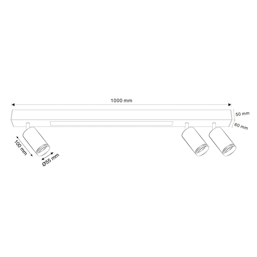 Φωτιστικό οροφής LED ΠΑΡΙΣΙ LED/24W/230V + 3xGU10/10W μαύρο