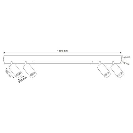 Φωτιστικό οροφής LED ΠΑΡΙΣΙ LED/24W/230V + 4xGU10/10W μαύρο