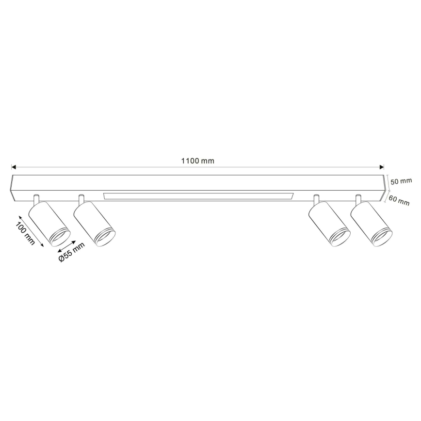 Φωτιστικό οροφής LED ΠΑΡΙΣΙ LED/24W/230V + 4xGU10/10W μαύρο