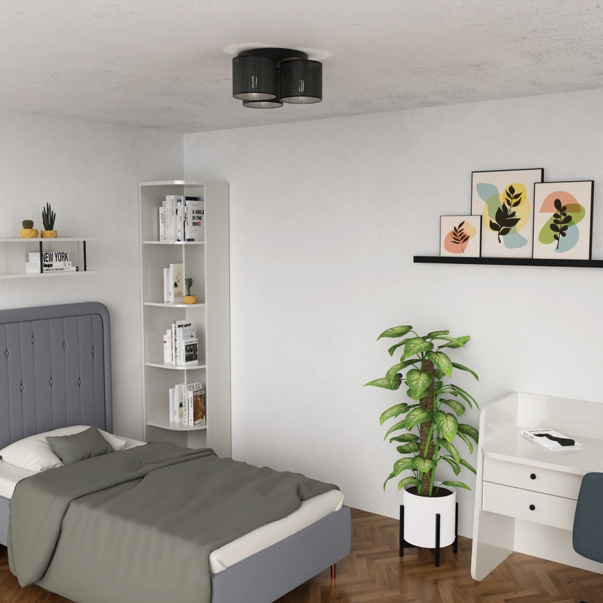 Φωτιστικό οροφής LOFT SHADE 3xE27/60W/230V μαύρο