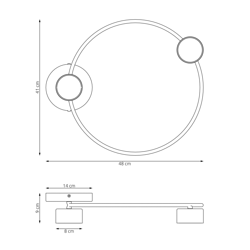 Φωτιστικό οροφής LUCIO 2xGX53/12W/230V μαύρο