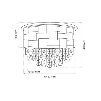 Φωτιστικό οροφής LUXURIA 9xE14/40W/230V διάμετρος 48 cm χρυσό