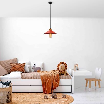 Φωτιστικό οροφής MANAVGAT 1xE27/40W/230V κόκκινο/καφέ