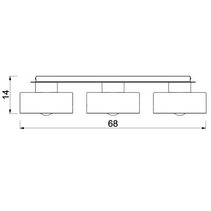 Φωτιστικό οροφής MARTI 3xE27/15W/230V λευκό/γυαλιστερό χρώμιο