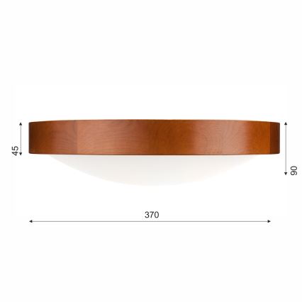 Φωτιστικό οροφής MEDA 2xE27/60W/230V πεύκο