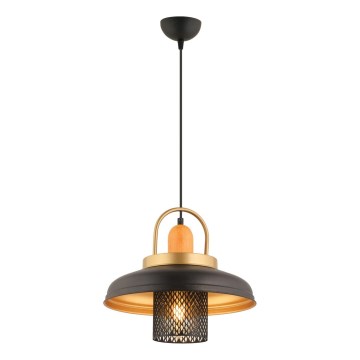 Φωτιστικό οροφής MONZA 1xE27/40W/230V διαμέτρου 32 cm μαύρο/χρυσό