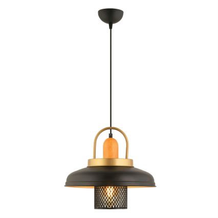Φωτιστικό οροφής MONZA 1xE27/40W/230V διαμέτρου 32 cm μαύρο/χρυσό