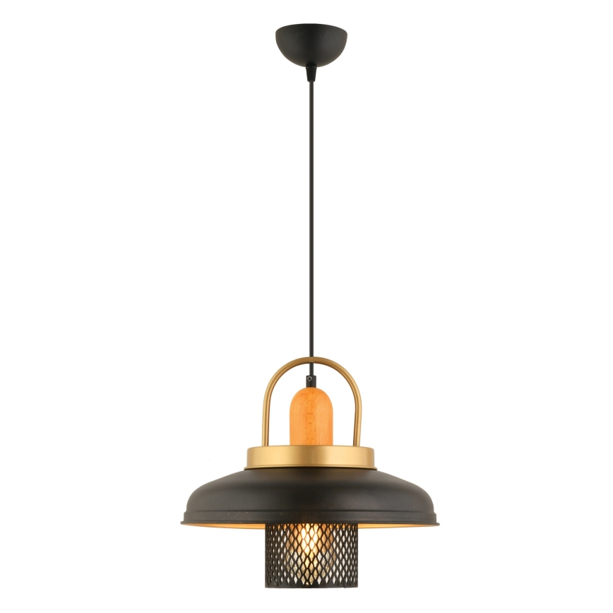 Φωτιστικό οροφής MONZA 1xE27/40W/230V διαμέτρου 32 cm μαύρο/χρυσό