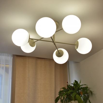 Φωτιστικό οροφής MOON 6xE27/15W/230V εκρού
