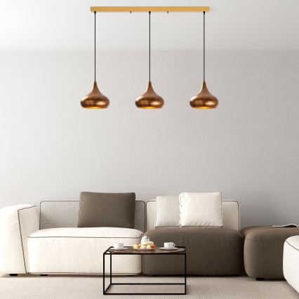 Φωτιστικό οροφής MUBA 3xE27/40W/230V σε χαλκό