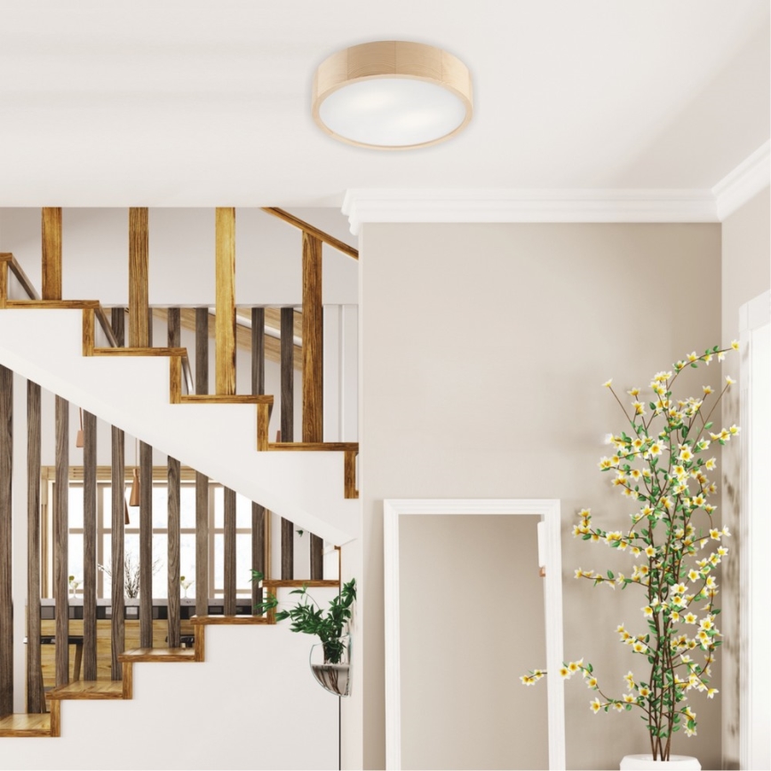 Φωτιστικό οροφής NATURAL 2xE27/60W/230V ø 37 cm πεύκο
