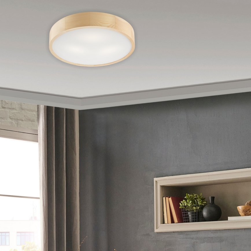 Φωτιστικό οροφής NATURAL 3xE27/60W/230V ø 47 cm πεύκο