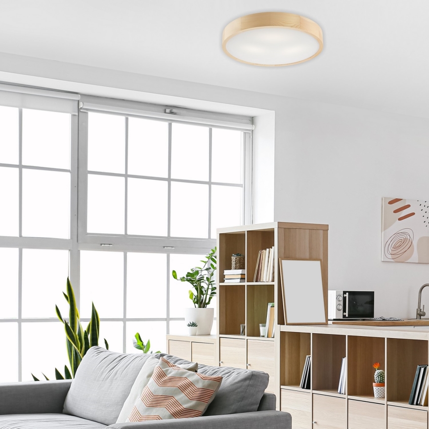 Φωτιστικό οροφής NATURAL 3xE27/60W/230V ø 47 cm πεύκο