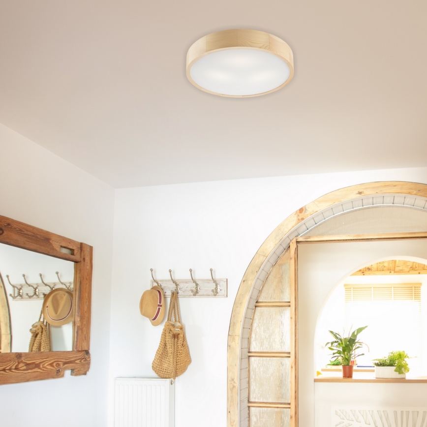 Φωτιστικό οροφής NATURAL 3xE27/60W/230V ø 47 cm πεύκο