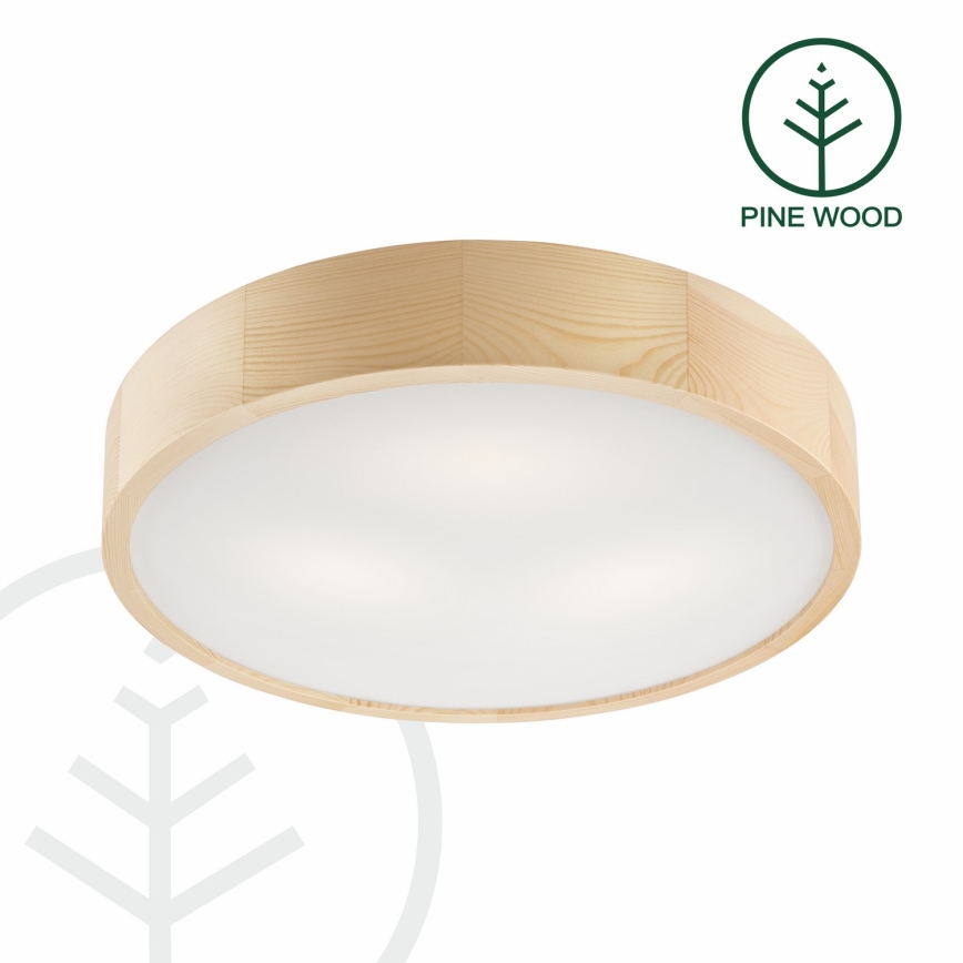 Φωτιστικό οροφής NATURAL 3xE27/60W/230V ø 47 cm πεύκο