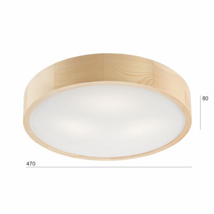 Φωτιστικό οροφής NATURAL 3xE27/60W/230V ø 47 cm πεύκο