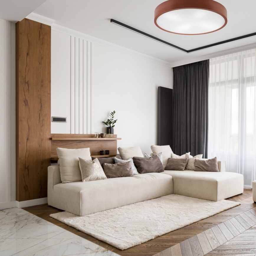 Φωτιστικό οροφής NATURAL 4xE27/60W/230V ø 57 cm πεύκο/καφέ