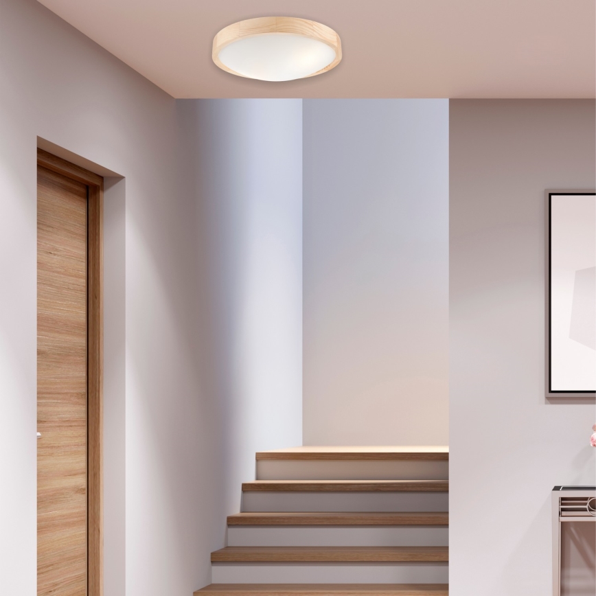Φωτιστικό οροφής NATURAL SLIM 2xE27/60W/230V Ø 37 cm  πεύκο