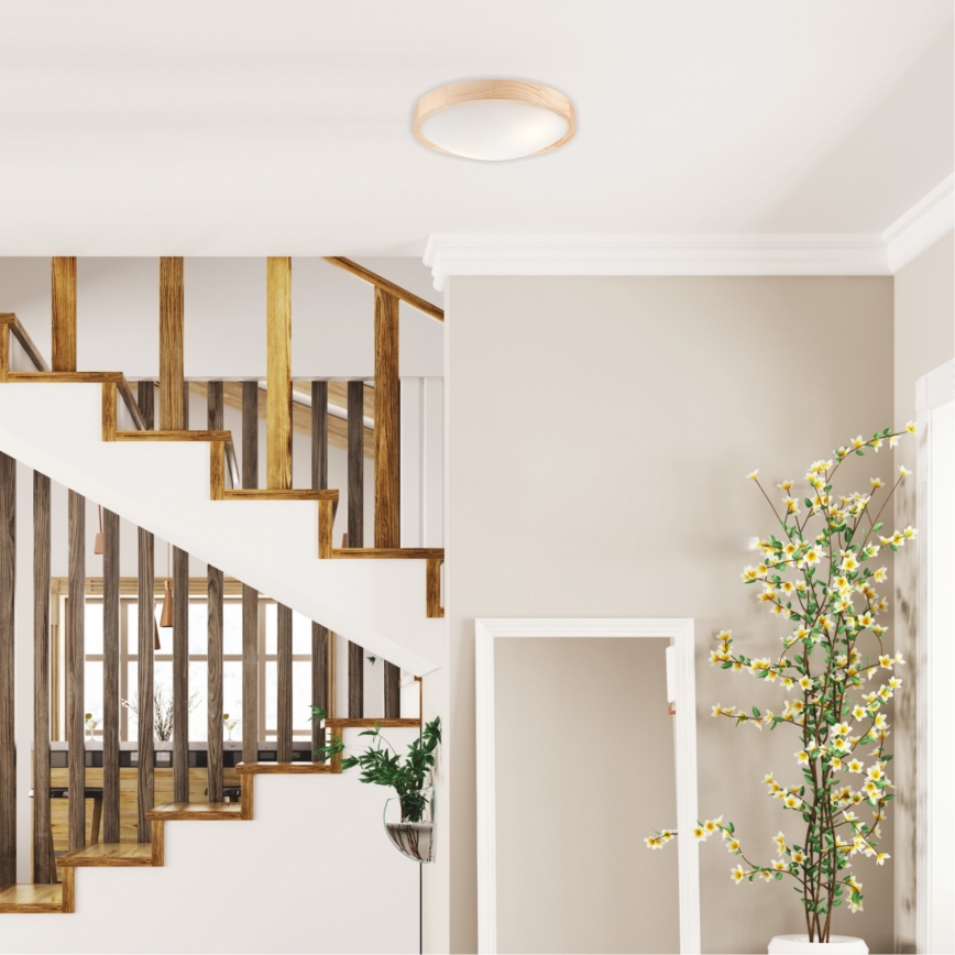 Φωτιστικό οροφής NATURAL SLIM 2xE27/60W/230V Ø 37 cm  πεύκο