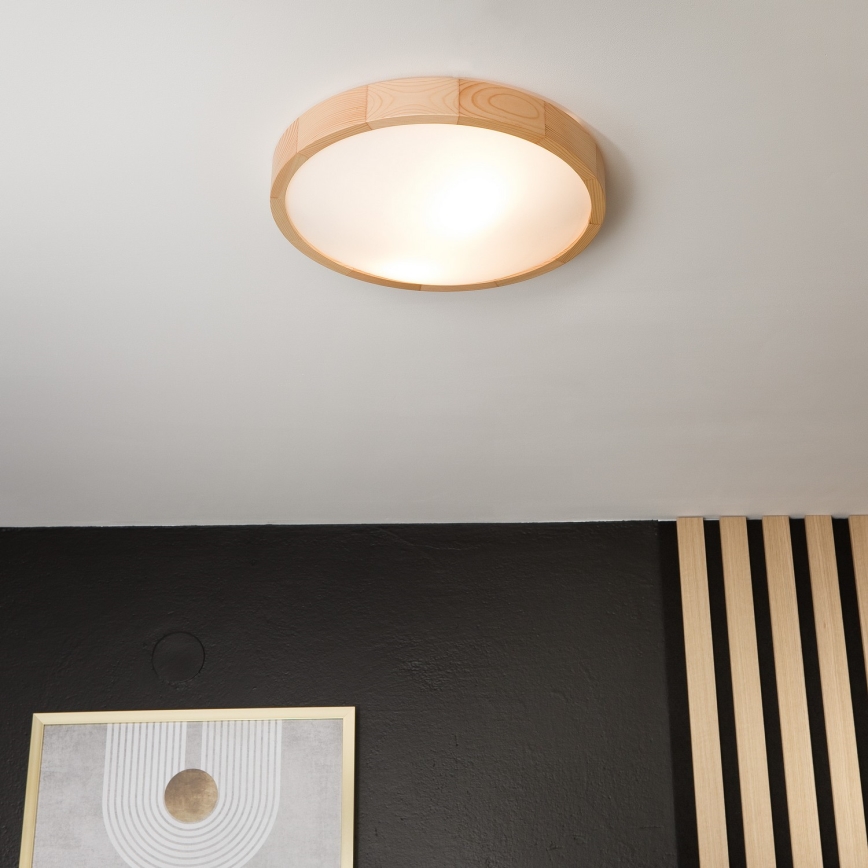 Φωτιστικό οροφής NATURAL SLIM 2xE27/60W/230V Ø 37 cm  πεύκο
