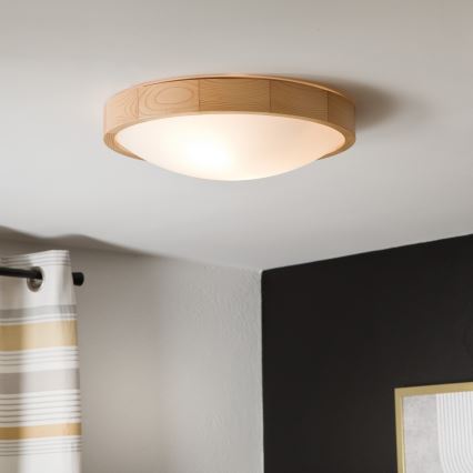 Φωτιστικό οροφής NATURAL SLIM 2xE27/60W/230V Ø 37 cm  πεύκο