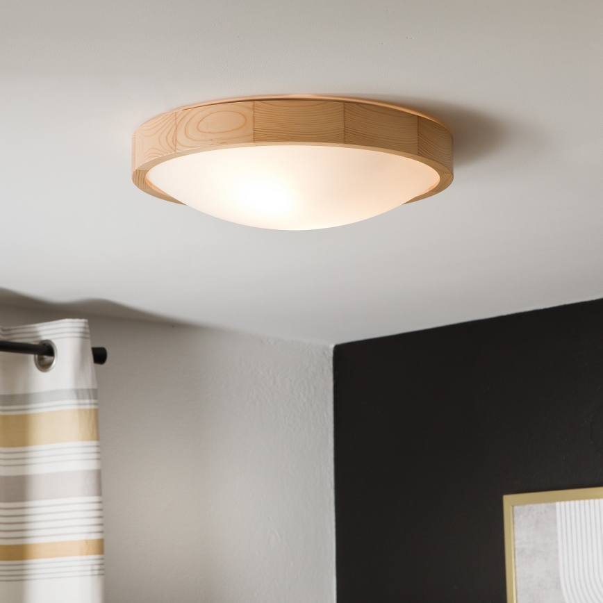 Φωτιστικό οροφής NATURAL SLIM 2xE27/60W/230V Ø 37 cm  πεύκο