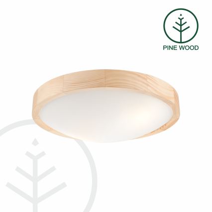 Φωτιστικό οροφής NATURAL SLIM 2xE27/60W/230V Ø 37 cm  πεύκο